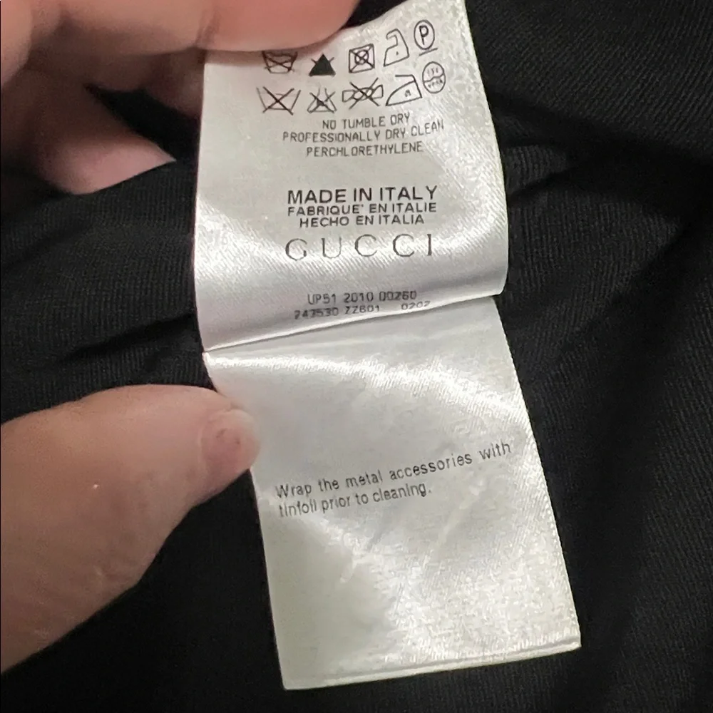 Authentic - Gucci Black Women's Blouse with Gold Accents - Picture 4 of 6